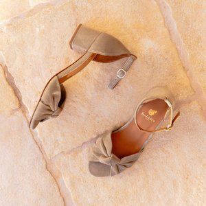 Bobbies light blue low heal sandal